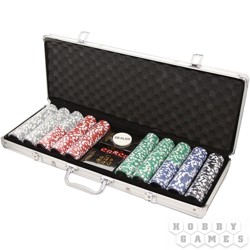 Набор для покера на 500  фишек с номиналом (кейс)