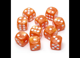 Набор кубиков STUFF-PRO d6 (10 шт., 16мм, нефритовые) оранжевые