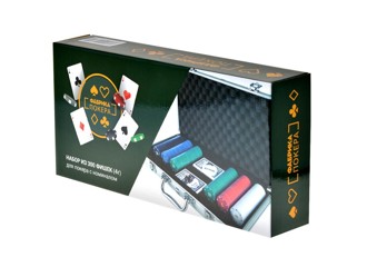 Набор для покера в ал. кейсе "Фабрика покера" (300 фишек по 4 гр)