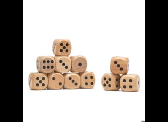 Кубик D6 деревянный 2.5х2.5см 1 шт