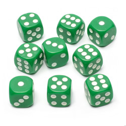 Набор кубиков STUFF-PRO d6 (10 шт., 16мм, стандарт) зеленые