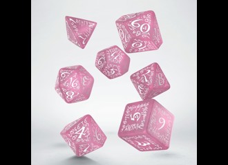 Набор кубиков Elvish Dice Set: Shimmering pink and White, 7 шт