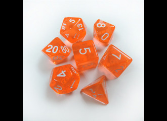 Набор кубиков "Прозрачный", для RPG, 7 шт, оранжево-белый