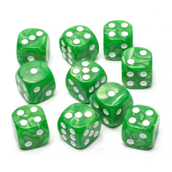 Набор кубиков STUFF-PRO d6 (10 шт., 16мм, нефритовые) зеленые