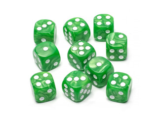 Набор кубиков STUFF-PRO d6 (10 шт., 16мм, нефритовые) зеленые