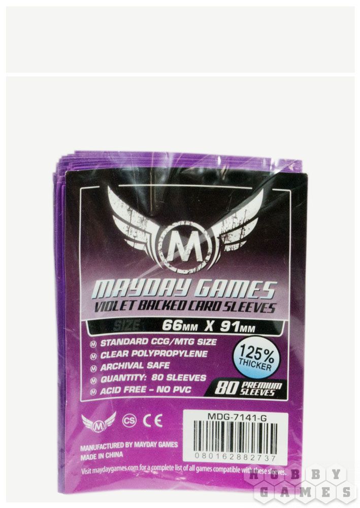 Протекторы Mayday (размер 66х91 мм) 80 шт. стандарт: фиолетовые