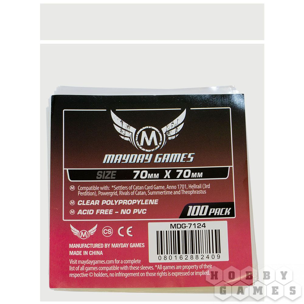 Протекторы Mayday (размер 70х70 мм) 100 шт. стандарт: прозрачные