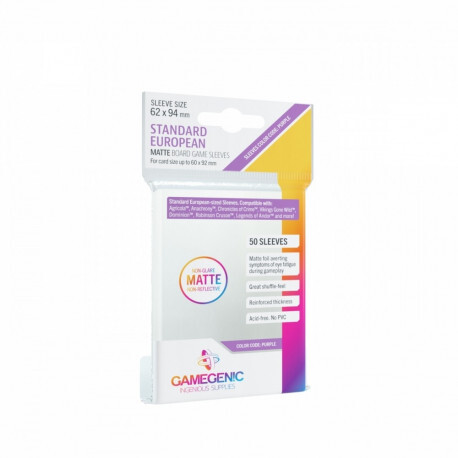 Протекторы Prime Sleeves (размер 62х94 мм) 50 шт: матовые прозрачные