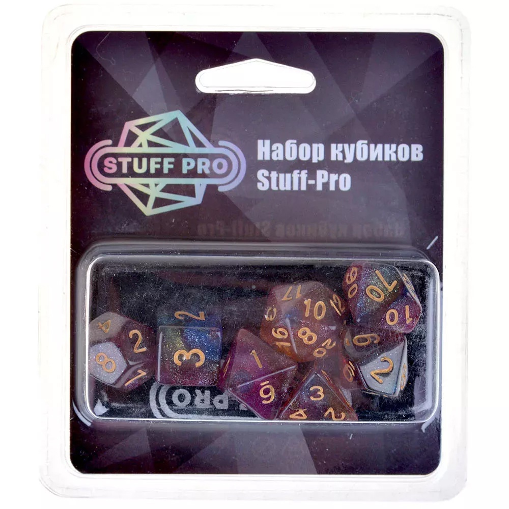 Набор кубиков Stuff-Pro (7 шт, 16 мм) звездный красный черный синий желтый
