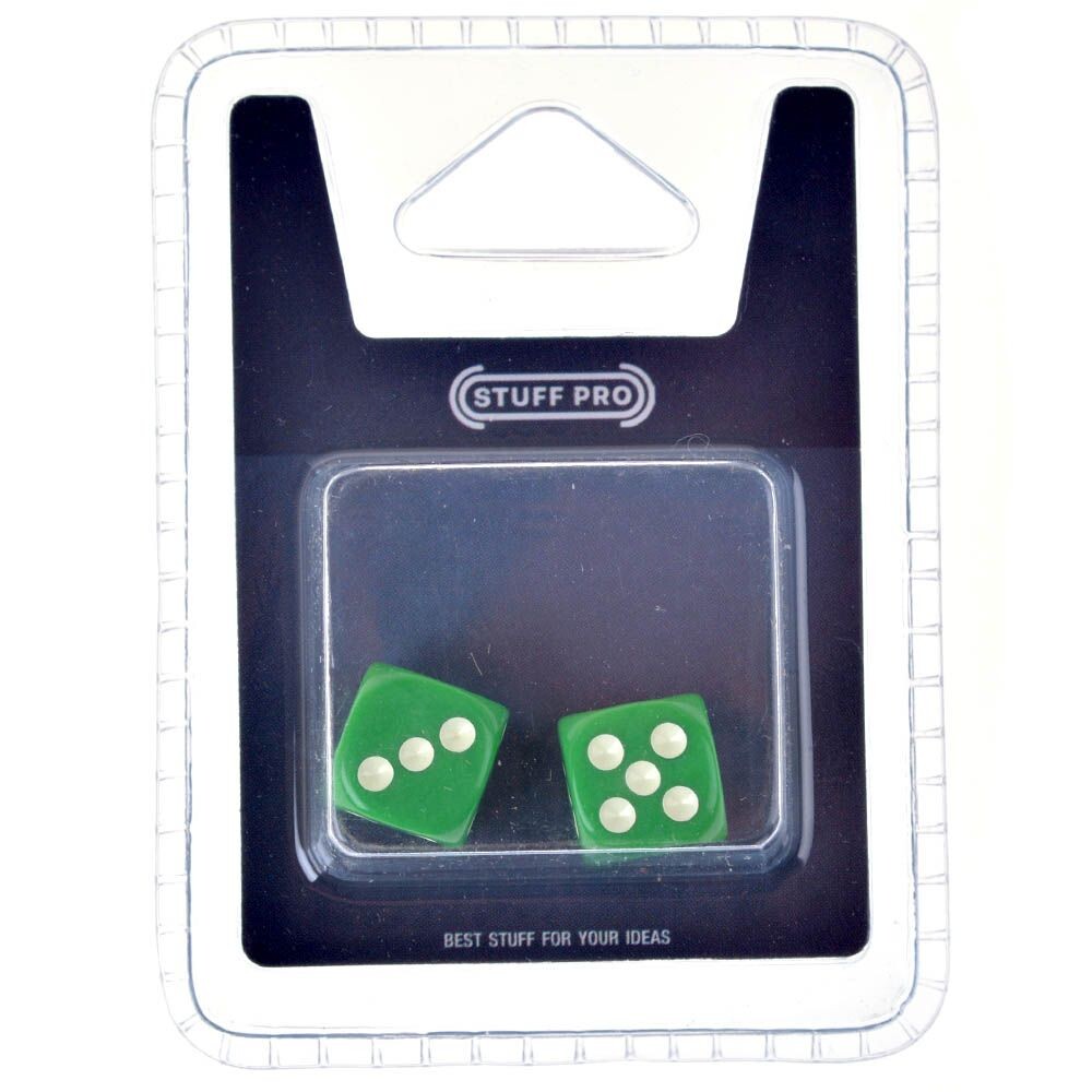 Набор кубиков STUFF-PRO d6 (2 шт., 12мм) зеленые