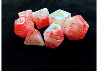 Набор кубиков для RPG 7 шт.  перламутровые бело-розовые