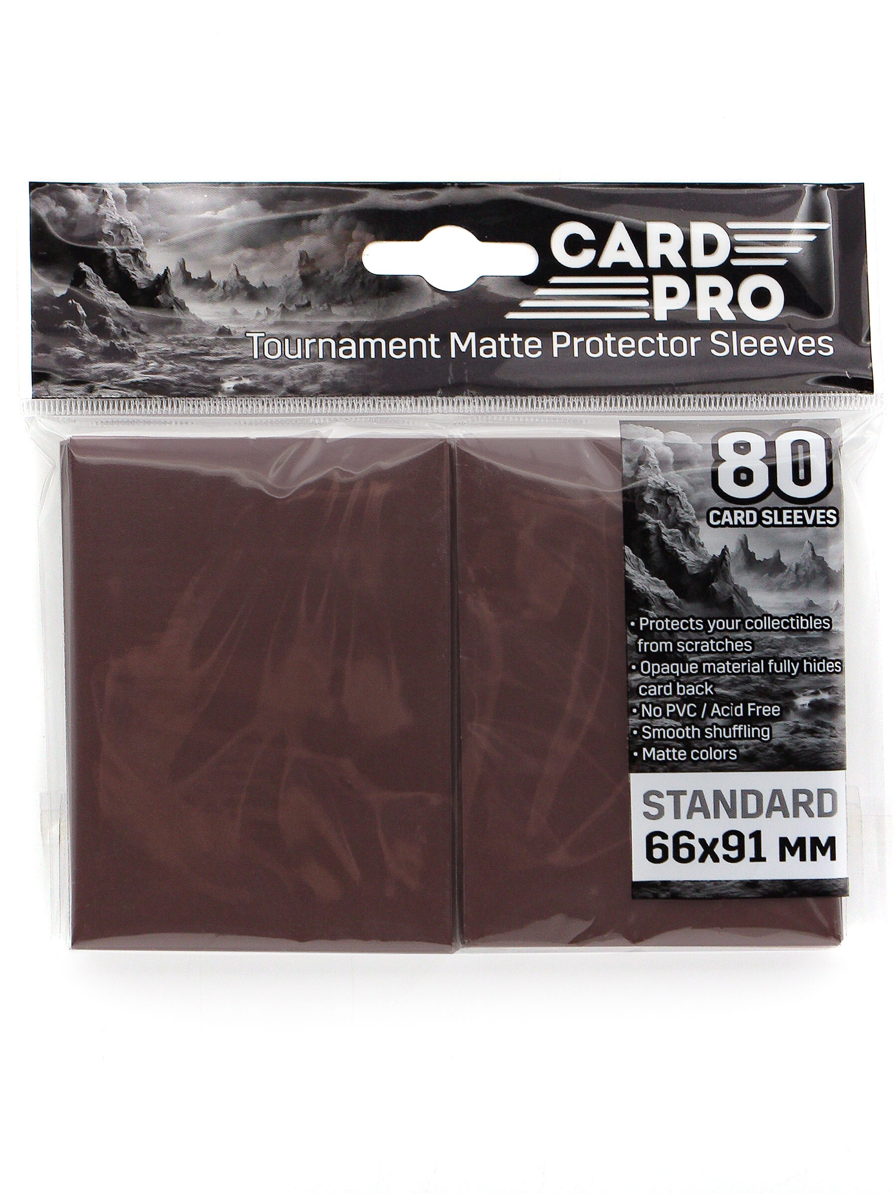 Протекторы Card-Pro (размер 66х91 мм) 80шт. коричневые