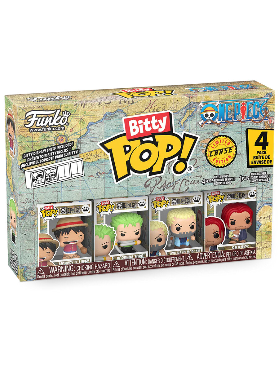 Фигурка Funko Bitty POP! One Piece Monkey D. Luffy+Zoro+Axe-Hand Morganchase+Chase