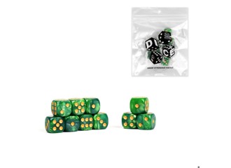 Набор кубиков D6 "Время игры" 10 шт зеленый мрамор