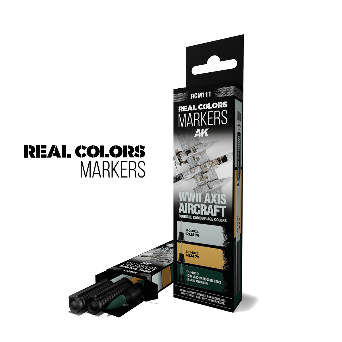 AK SET 3 REAL COLORS MARKERS WWII AXIS AIRCRAFT SQUIGGLE RCM111