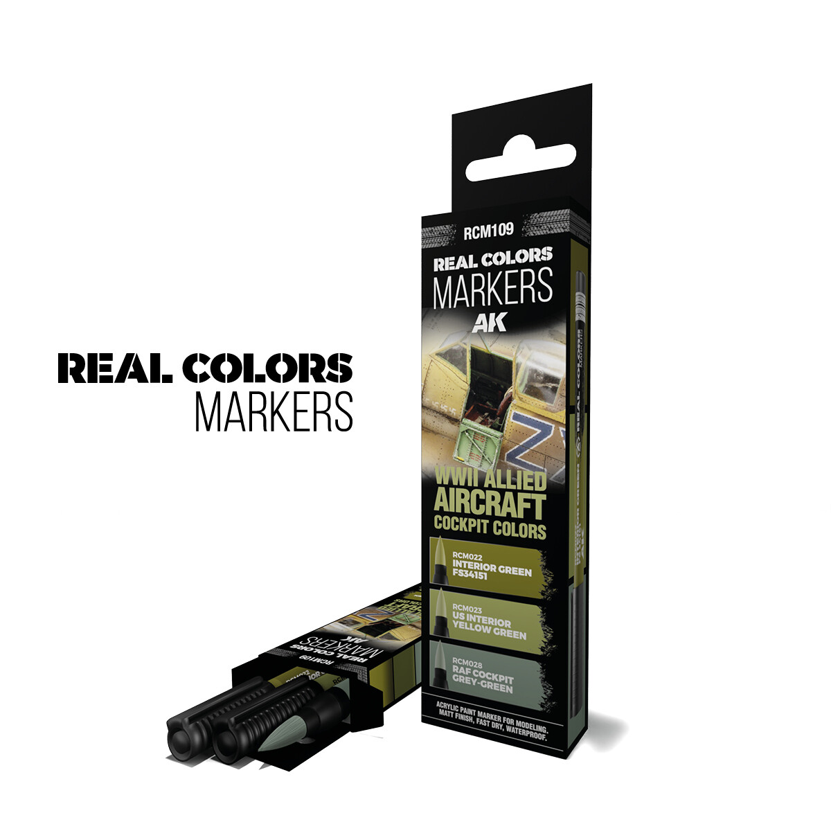 AK SET 3 REAL COLORS MARKERS WWII ALLIED AIRCRAFT COCKPIT COLORS RCM109
