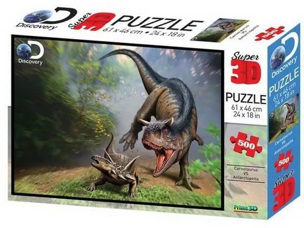 Пазл Super 3D "Карнотавр против антарктопельты", 500 детал. 