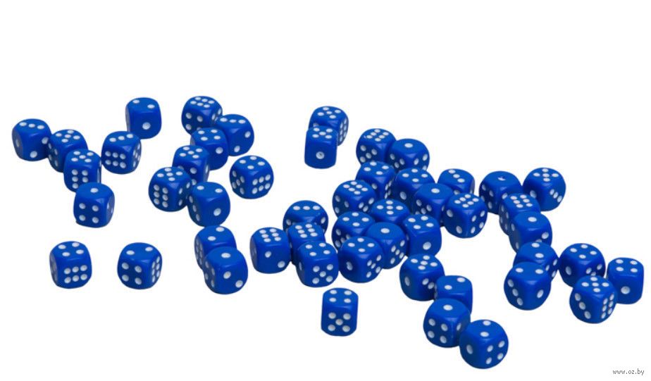 Кубик STUFF PRO D6 12мм под мрамор голубой