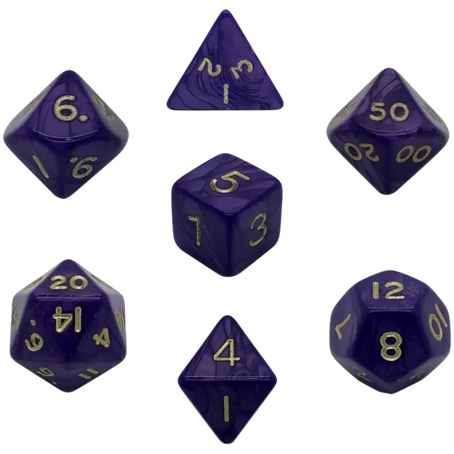 Набор кубиков для НРИ Pearl Poly Dice - Purple
