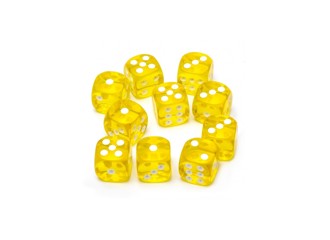 Набор кубиков STUFF-PRO d6 (10 шт., 16мм, прозрачные) желтые
