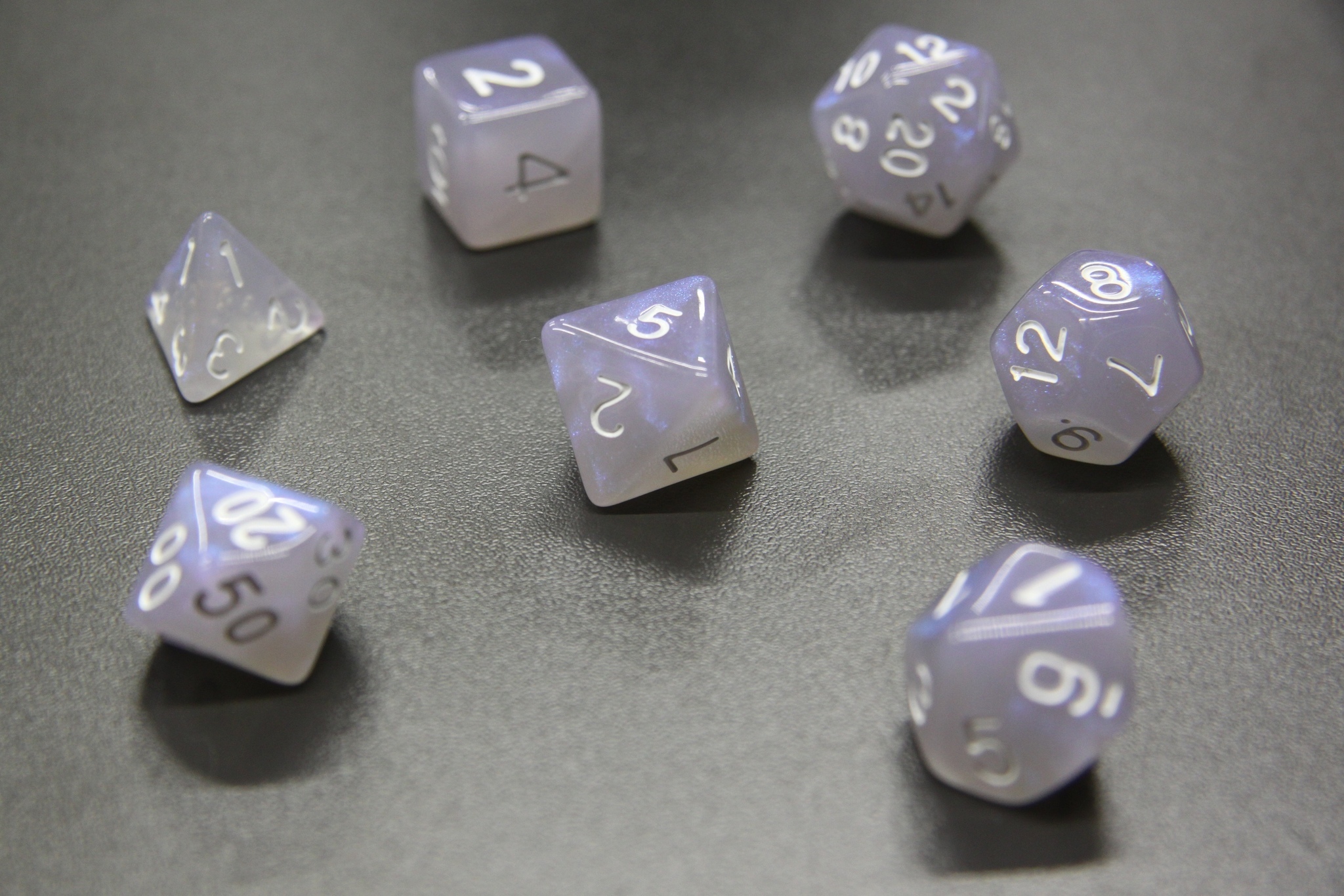 Набор кубиков для RPG "Единорог" 7 шт. Аврора туманная синяя