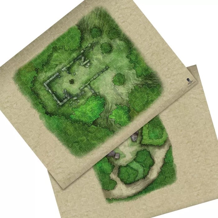 Мат игровой ламинированный «Привал у дороги и привал в руинах»