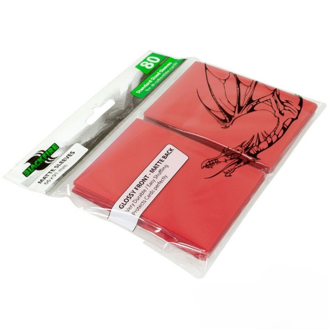 Протекторы Blackfire Matte (размер 66х91 мм) 80 шт.: красные