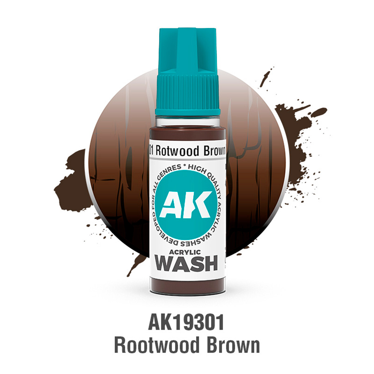 AK Acrylic Washes: Rotwood Brown AK19301