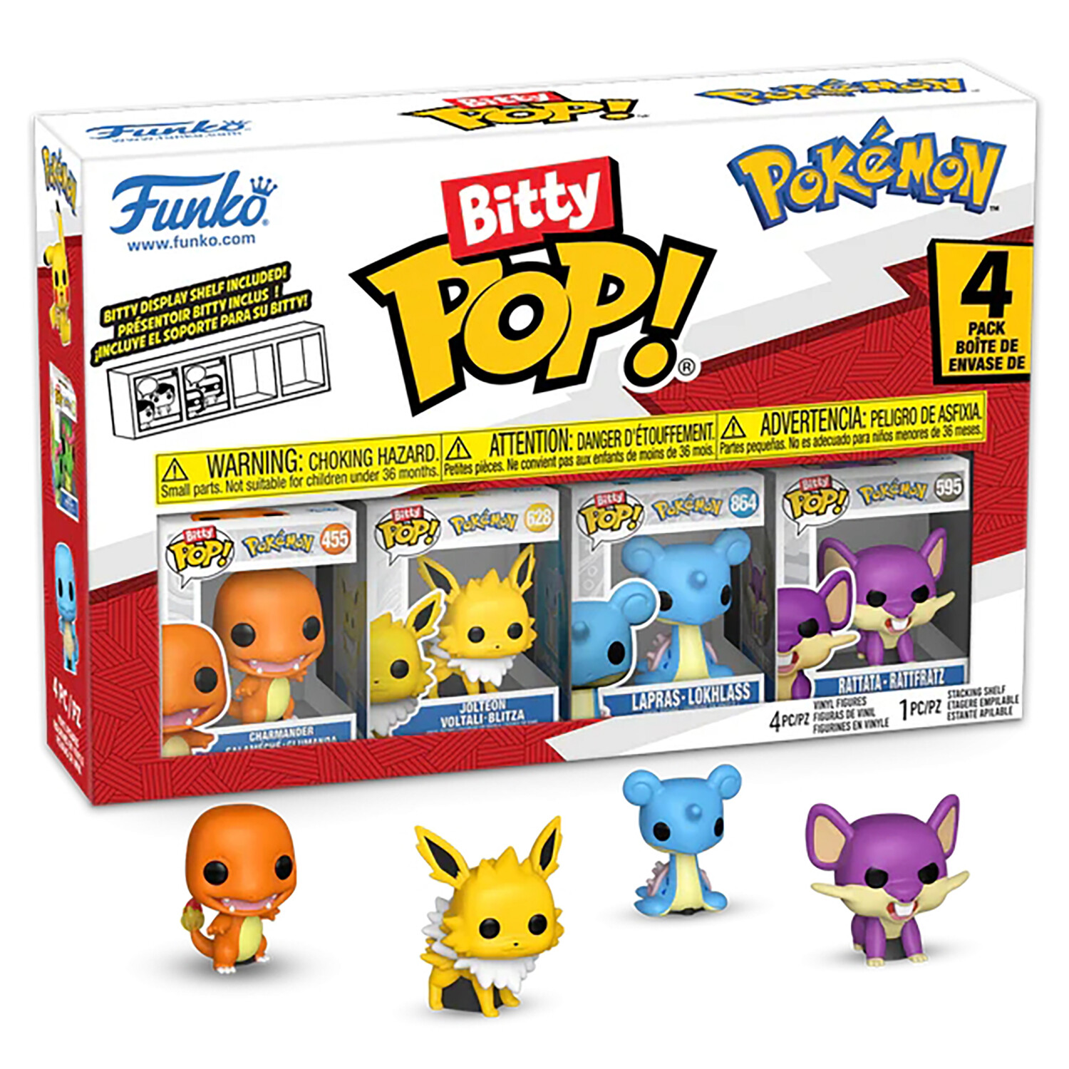 Фигурка Funko Bitty POP! Pokemon Charmander+Jolteon+Lapras+Rattata
