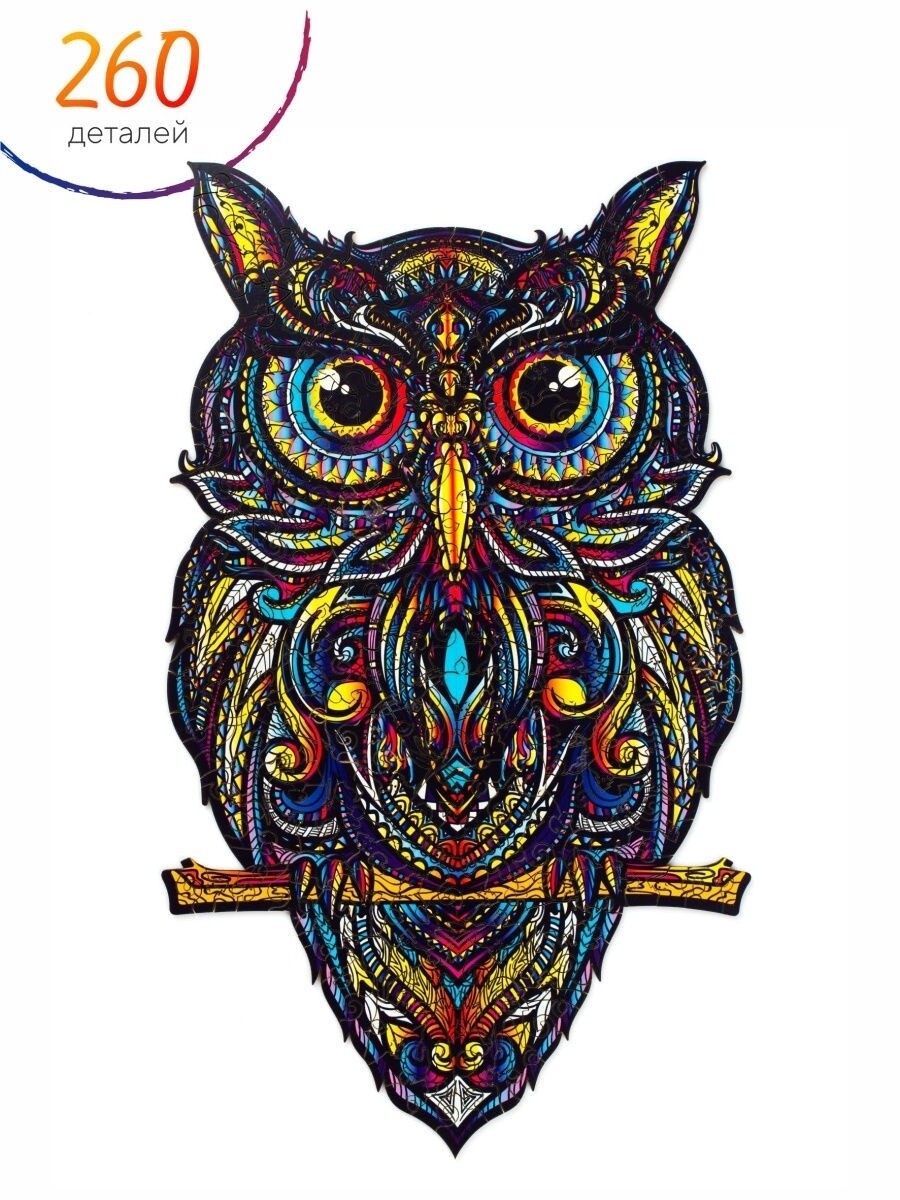 Пазл Zufa деревянный "Сова" размер XL (2022) (260 деталей)