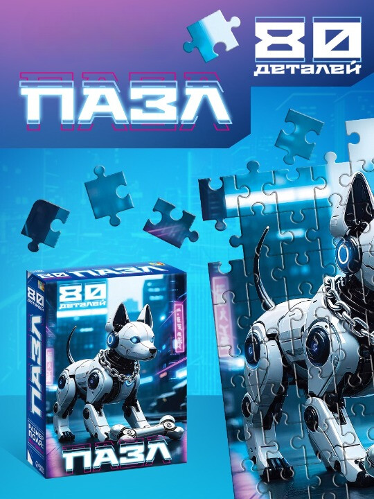 Пазл Puzzle Time "Киберпёс" 80 детал.