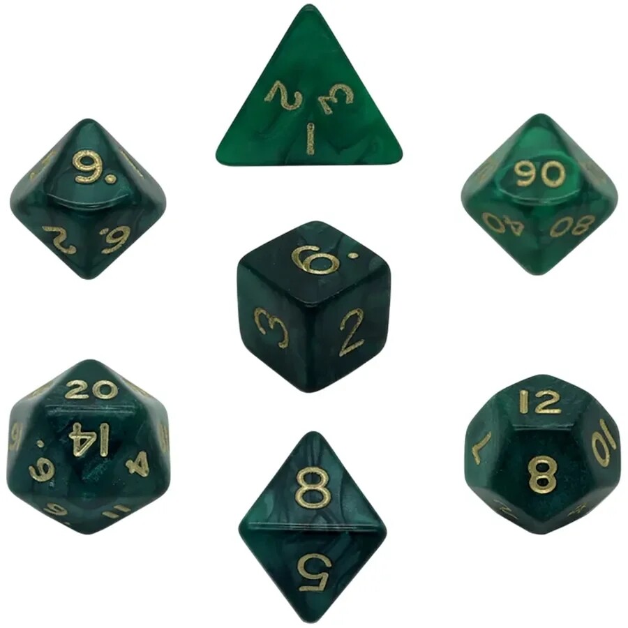 Набор кубиков для НРИ Pearl Poly Dice - Green