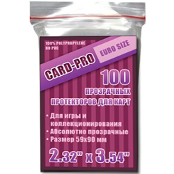 Протекторы Card-Pro (размер 59х90 мм) 100 шт., стандарт: прозрачные