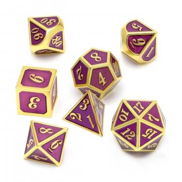 Набор металлических кубиков с курсивом Stuff-Pro, 7 шт. (фиолетовое золото)