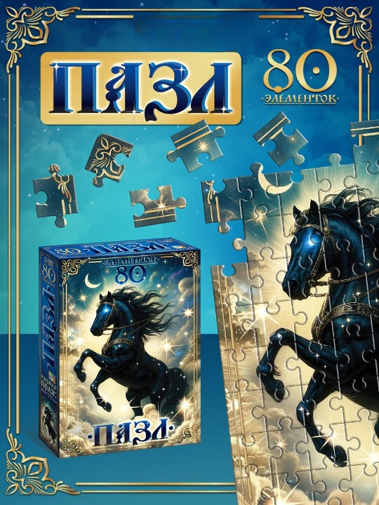 Пазл Puzzle Time "Магический конь" 80 детал.