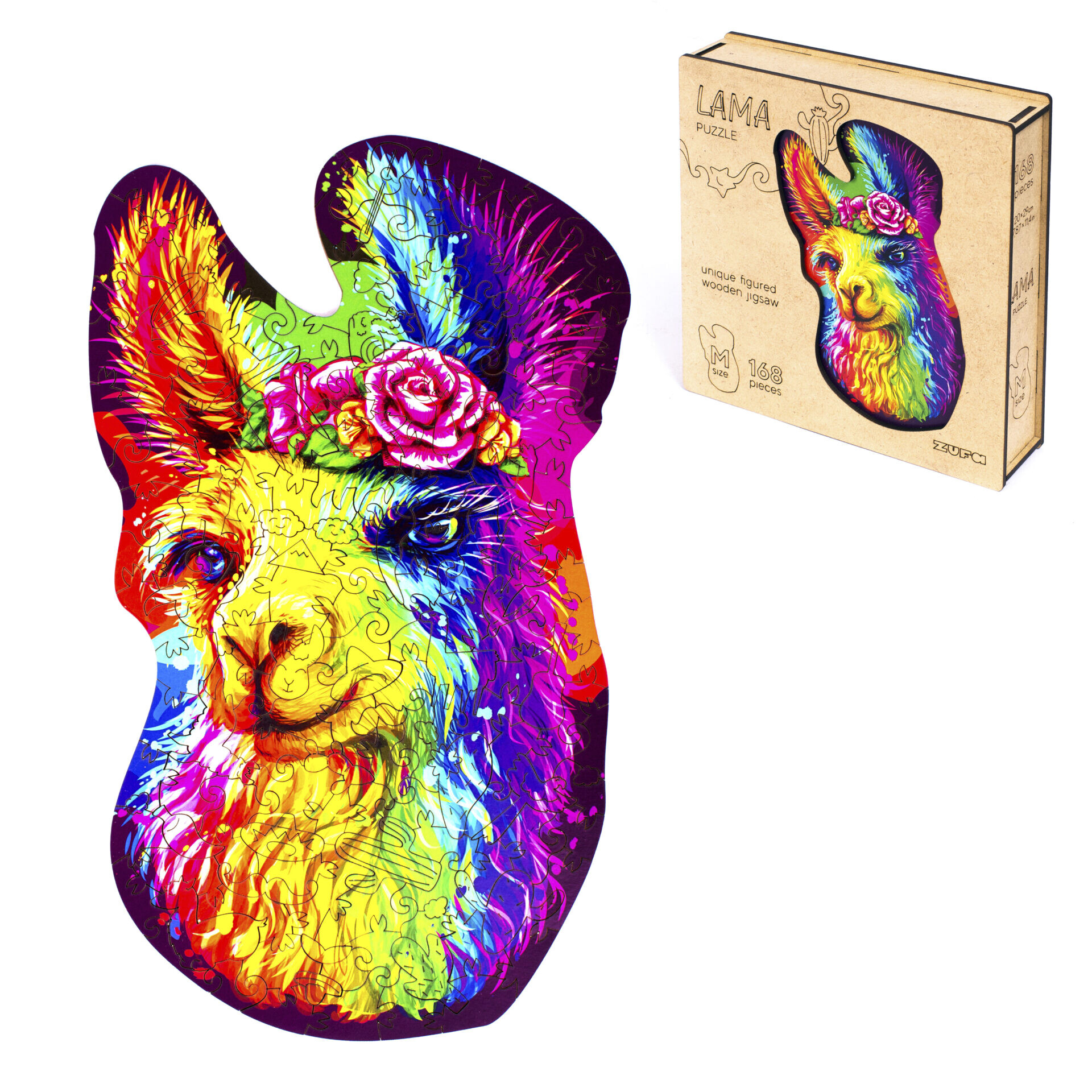 Пазл Zufa деревянный "Лама" размер М  (168 деталей)