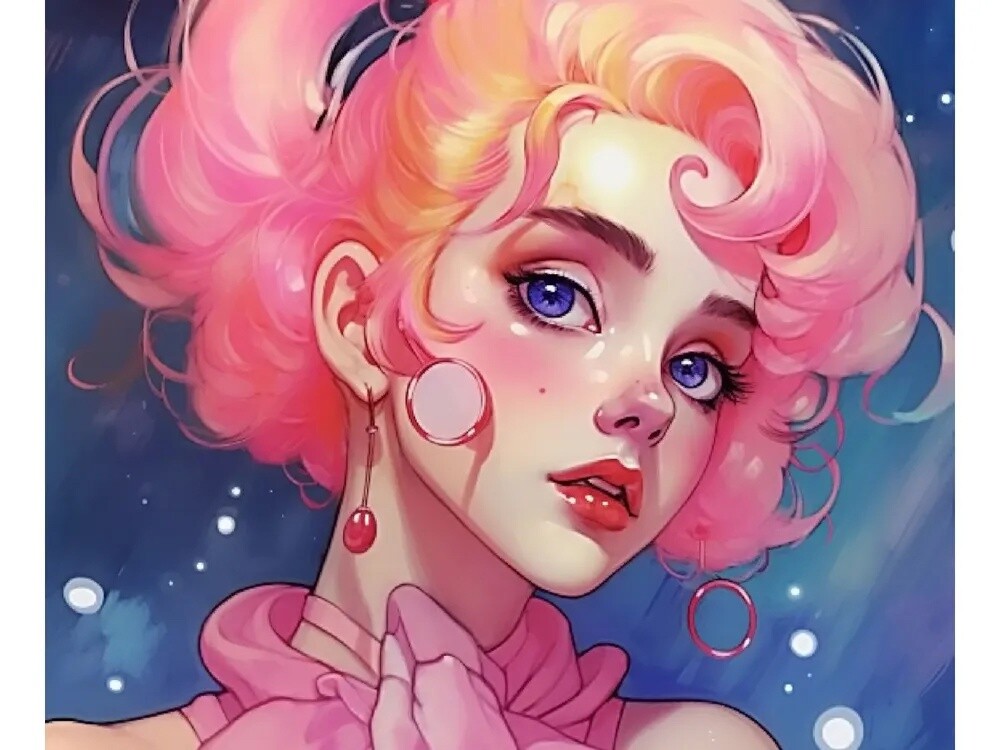 Картина по номерам "Девушка в розовом", 30х40 см