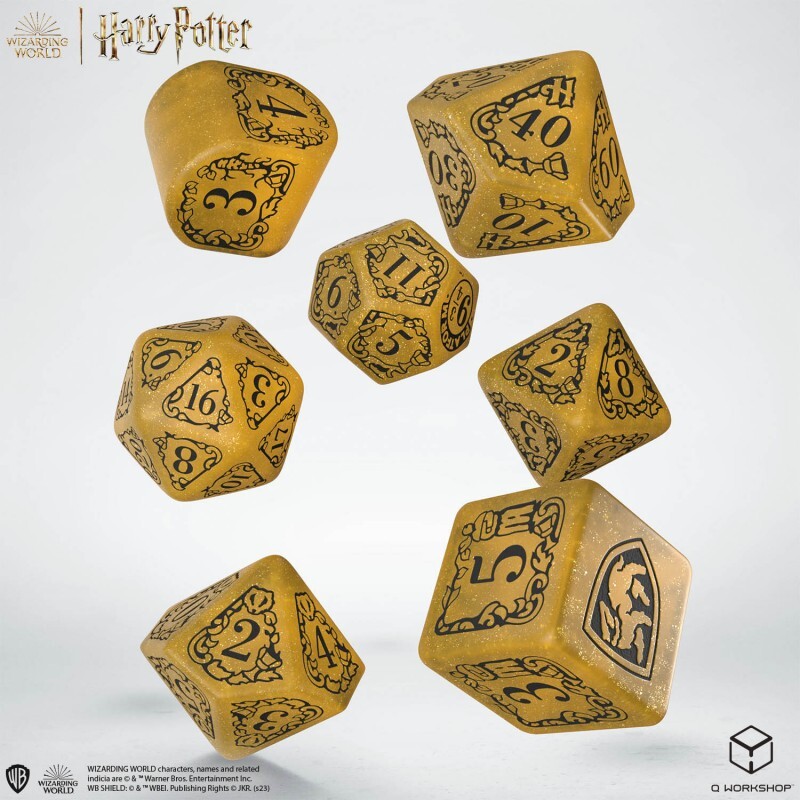Набор кубиков Harry Potter. Hufflepuff Modern Dice Set: Yellow, 7 шт.