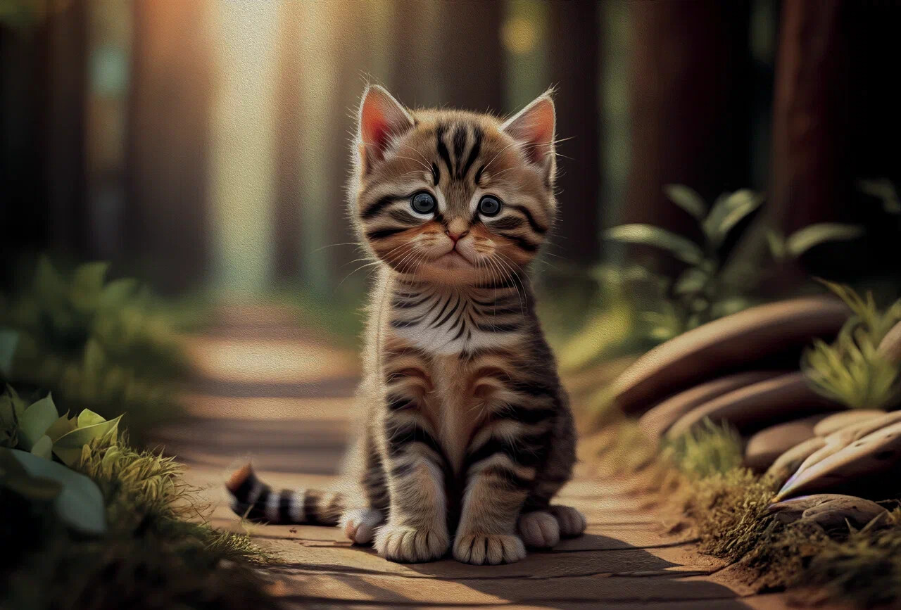 Пазл Super 3D "Котенок на прогулке", 48 детал. 