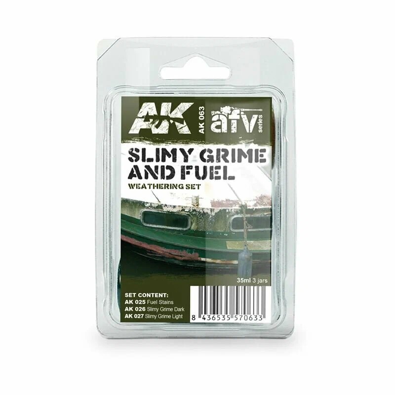 AK Slimy Grime and Fuel Weathering Set AK063 (3 шт)