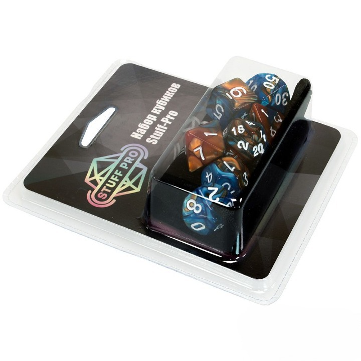 Набор кубиков Stuff-Pro (7 шт, 16 мм) зеленый золотистый