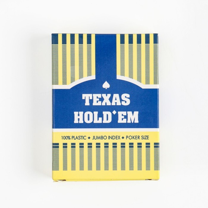 Карты игральные пластиковые, 55 шт, 32 мкм, 9 х 6.6 см, синяя рубашка