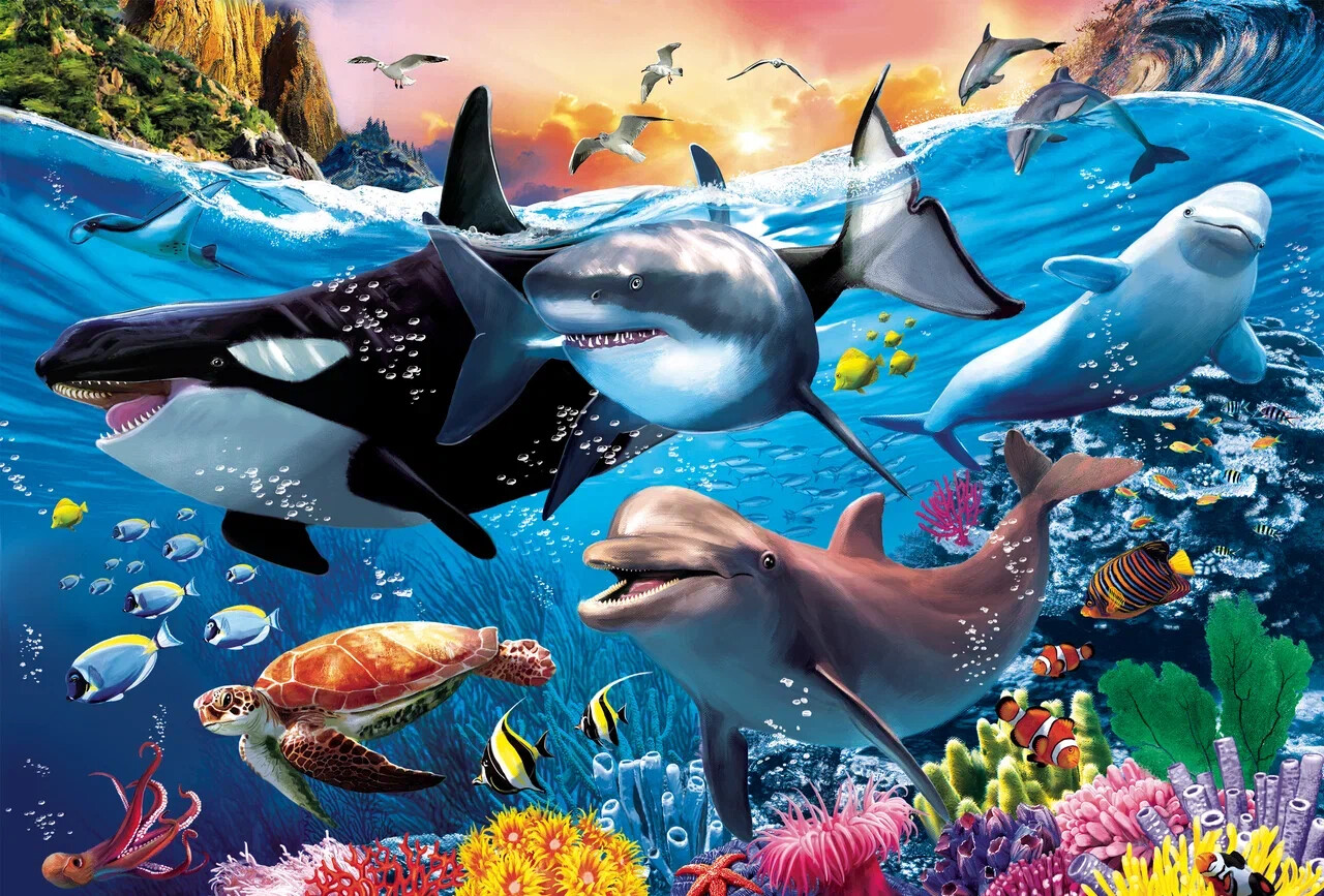 Пазл Super 3D "Жители океана", 48 детал. 