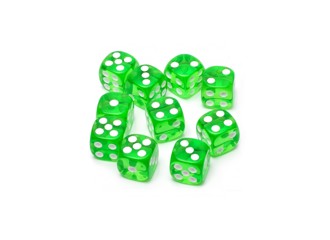 Набор кубиков STUFF-PRO d6 (10 шт., 16мм, прозрачные) зеленые