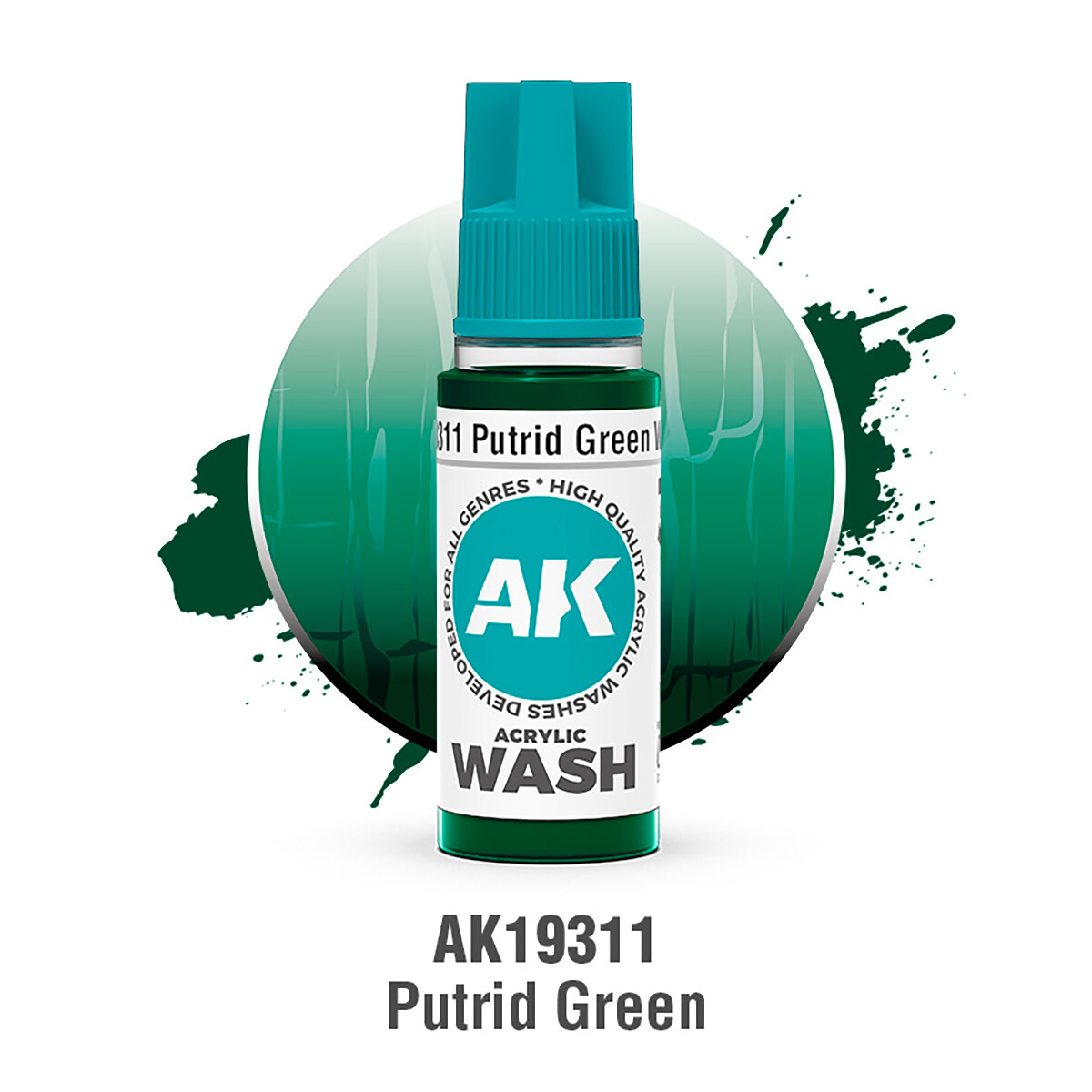 AK Acrylic Washes: Putrid Green AK19311
