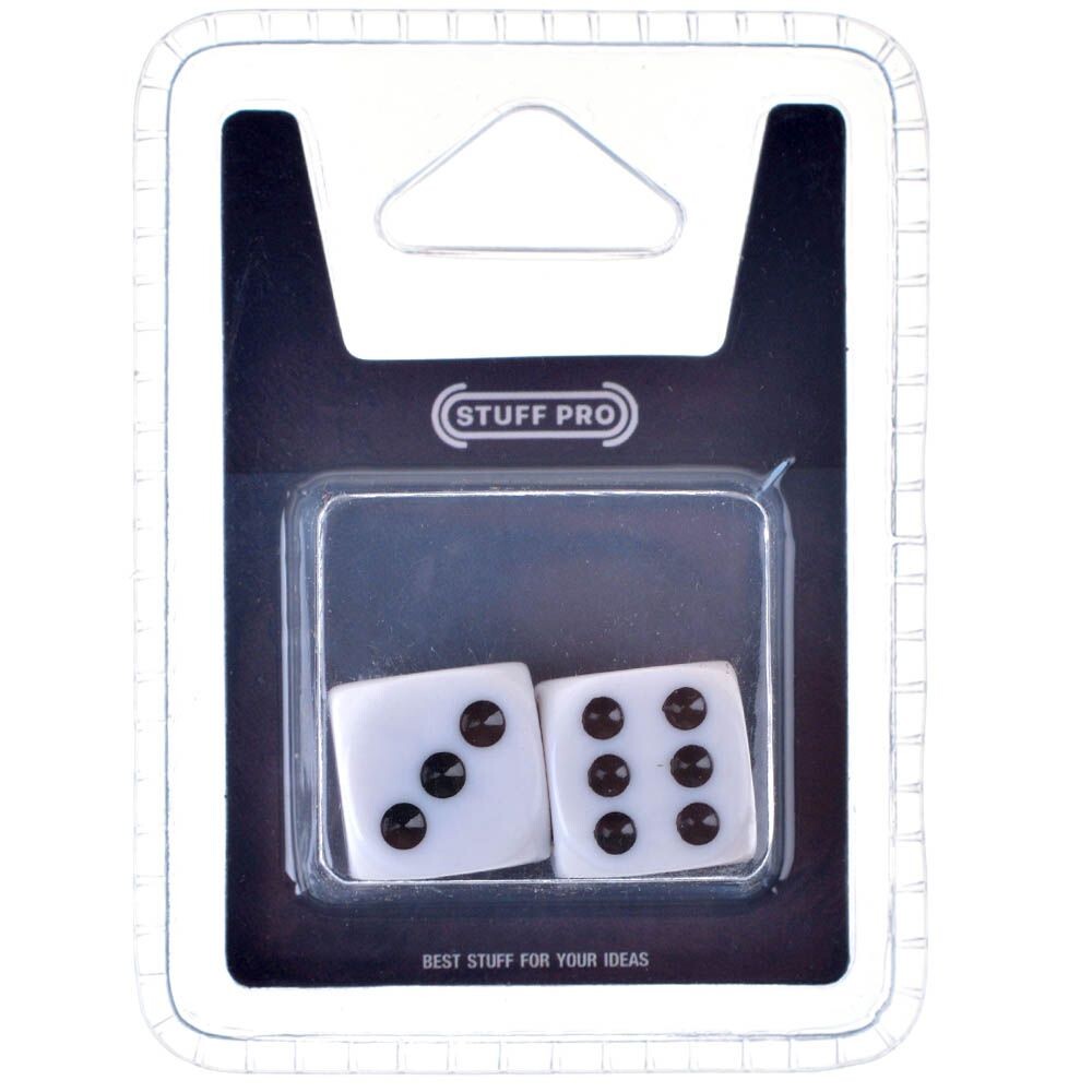 Набор кубиков STUFF-PRO d6 (2 шт., 16мм) белые