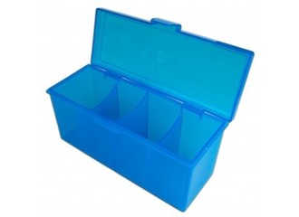 Коробочка пластиковая Blackfire для четырех колод -  Синяя (320+ карт)