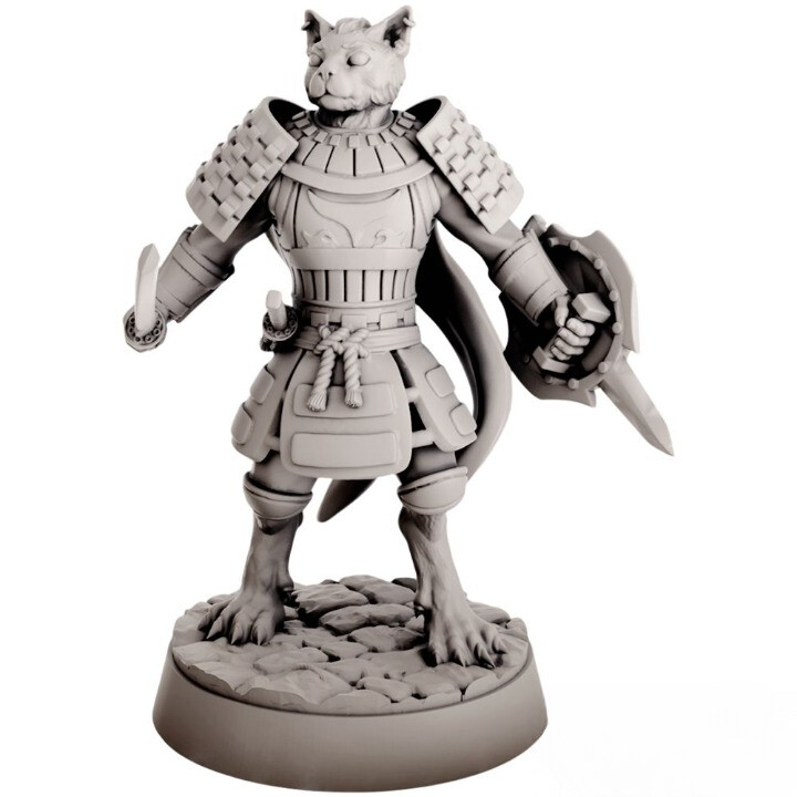 Миниатюра "Кошколюд - воин-самурай Гаджин"