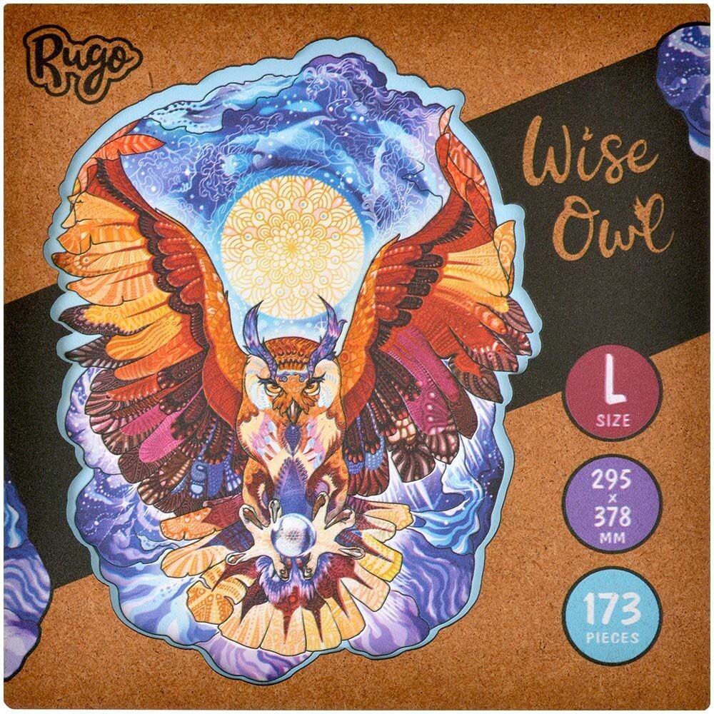 Пазл Rugo деревянный Мудрая сова L 173 детали
