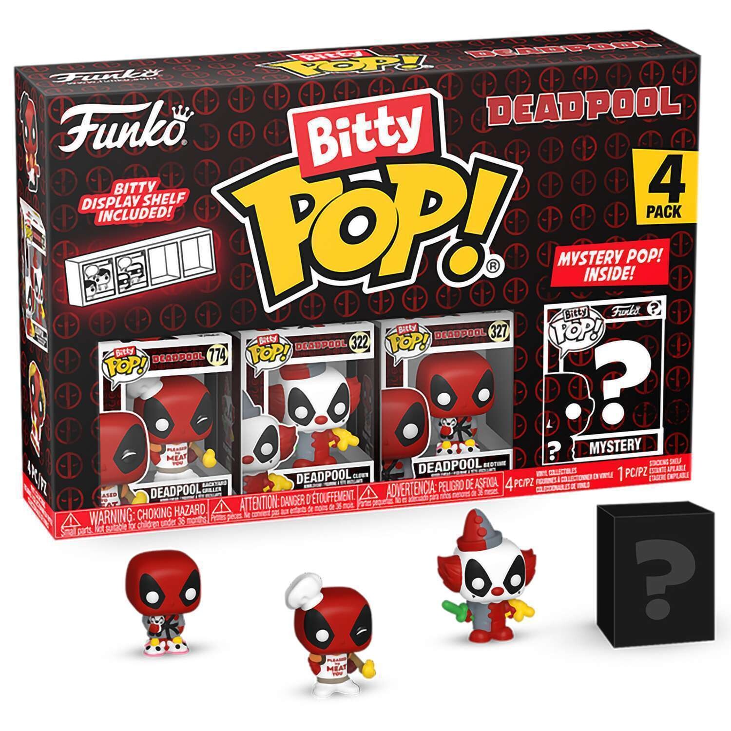 Фигурка Funko Bitty POP! Deadpool Backyard Griller+Clown+Bedtime+Mystery